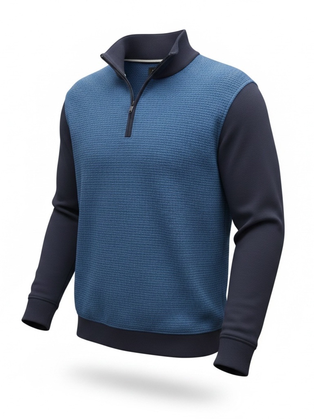 Alfani Men's Blue and Navy Half-Zip Sweater